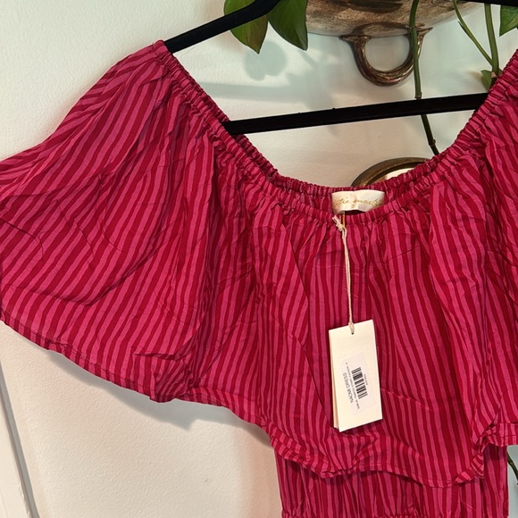 Natalie Martin, *NEW W/Tag - Naomi dress painted stripe fuchsia small - Picture 3 of 4